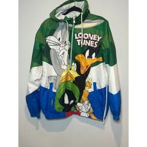 Vintage 90s Members Only Looney Tunes Windbreaker Jacket Quarter Zip Mens Size S